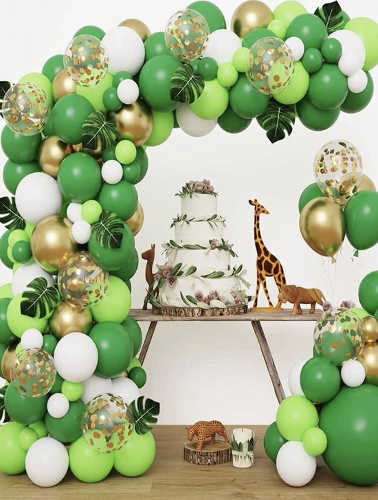 Arche de ballons jungle - 132 pièces - vert - dinosaures - nature - ballons  -... | bol