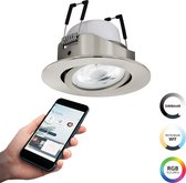 EGLO connect.z Saliceto-Z Smart Inbouwspot - Ø 8,8 cm - Grijs - Instelbaar RGB & wit licht - Dimbaar - Zigbee