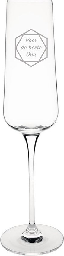 Verre à Champagne gravé 27cl pour le meilleur Pépé en hexagon