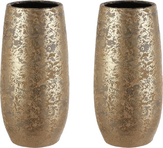 Deco by Boltze - Vase à fleurs de Luxe motif doré 35 x 17 cm en céramique
