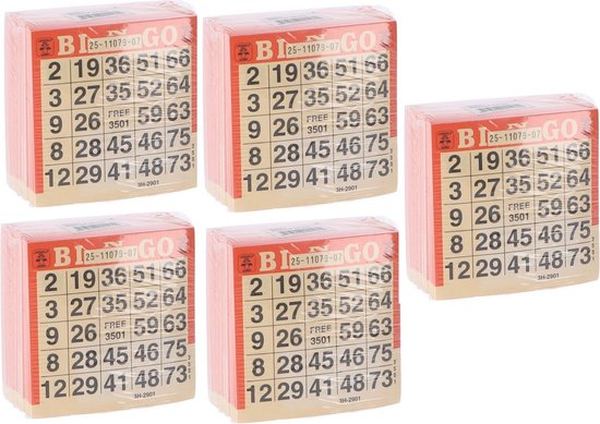 Bingokaarten 500 Vel - Voor Bingo met 75 Ballen - 5 Blokken - Voordeelpakket