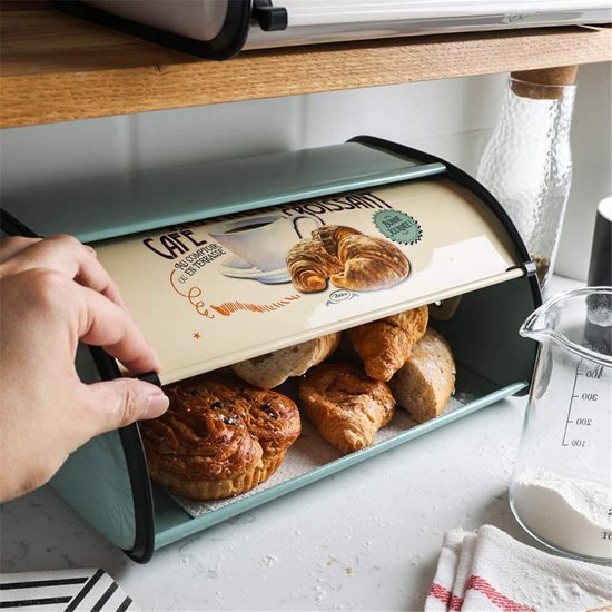 Bamboe brooddoos, broodcontainer voor aanrecht in de keuken, met bovenste plank, grote capaciteit broodopbergbak, voor voorraadkast droog voedsel opslaan, blijf bakken vers