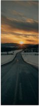 WallClassics - Poster (Mat) - Weg naar de Zonsondergang - 20x60 cm Foto op Posterpapier met een Matte look