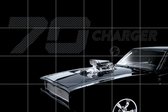 IXXI Dodge Charger Front black - Wanddecoratie - Kinderen - 120 x 80 cm