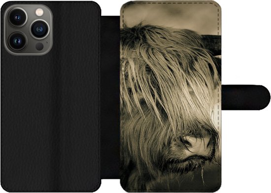 Bookcase adaptée à l'étui de téléphone iPhone 13 Pro Max - Scottish Highlander - Animaux - Cheveux - Avec compartiments - Étui portefeuille avec fermeture magnétique