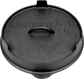 Valhal Outdoor - gietijzeren deksel voor skillet / koekepan 25cm - kan ook als grillpan gebruikt worden, VH.LID25