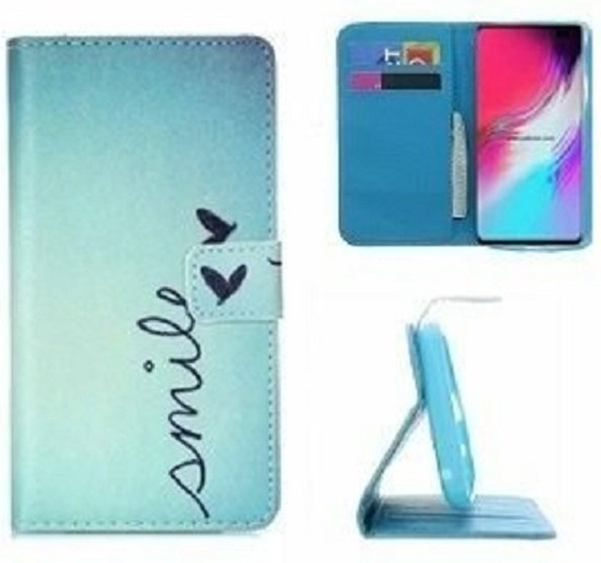 Samsung S10 Plus Hoesje Met Pasjeshouder Bookcase Smile
