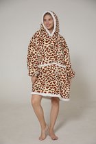 Hoodie Blanket Leopard - Luipaard - Hoodie Deken - Cuddle Hoodie - Hooded Blanket - Deken Met Mouwen - Oversized Hoodie - Fleece Deken - Oversized Sweater - Blanket Hoodie - Unisex - Luxe uitvoering - Fluffy Voering