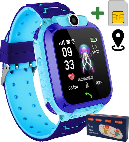 VUBIO Kinder Smartwatch Blauw + Simkaart - Locatie - Bellen - Camera