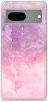 Telefoonhoesje Google Pixel 7 Silicone Back Cover Pink Purple Paint