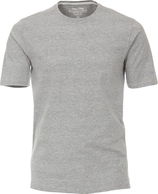 T-shirt coupe classique Redmond - col rond manches courtes - gris - Taille : 6XL
