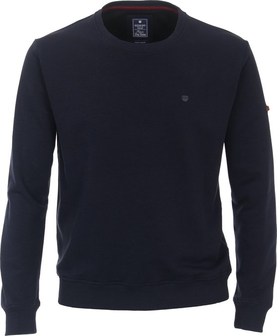 Redmond heren sweatshirt katoenmengsel - O-hals - blauw (middeldik) - Maat: 4XL