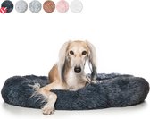 Snoozle Donut Hondenmand XL - Fluffy Hondenmand Groot 80 cm - Ronde Grote Hondenmand Grijs - Superzacht Hondenbed - Anti-Stress Hondenkussen