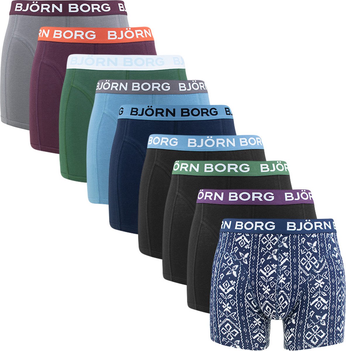 Björn Borg cotton stretch 9P boxers holiday multi - S | bol.com