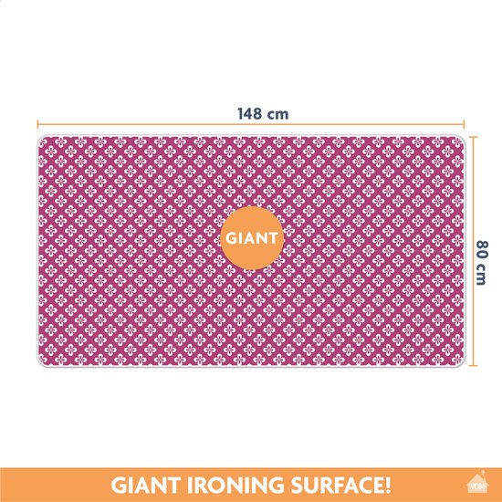 LaundrySpecialist AIRPRO strijkdeken GIANT - 148 x 80 cm - Strijkmat - Strijkdeken voor op tafel - Tafelstrijkplank - Bespaar op een strijkplank