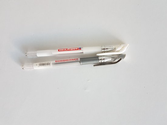 Edding - Gelroller - 0,7 mm - set à 2 - Zilver en Wit