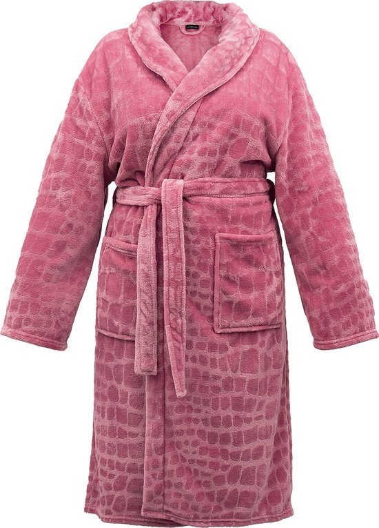 Melli Mello - Sweet Escape - Badjas Unisex - Zacht Croco-Print - 2 Zakken - Polyester - L/XL