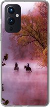 OnePlus 9 - Paarden - Brouillard - Forêt - Coque de téléphone en Siliconen