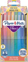 Paper Mate Flair-viltstiften | Medium punt (0,7 mm) | Diverse kleuren | Etui met 16 stuks