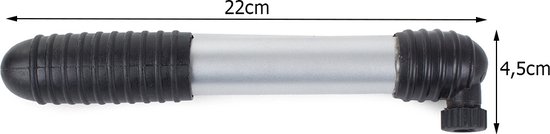 Fietspomp | Mini fietspomp | Reserve fietspomp | onderweg | Zwart Zilver | Fietsventiel verschillend | Adapter set fietsventiel 3 stuks — afbeelding 4