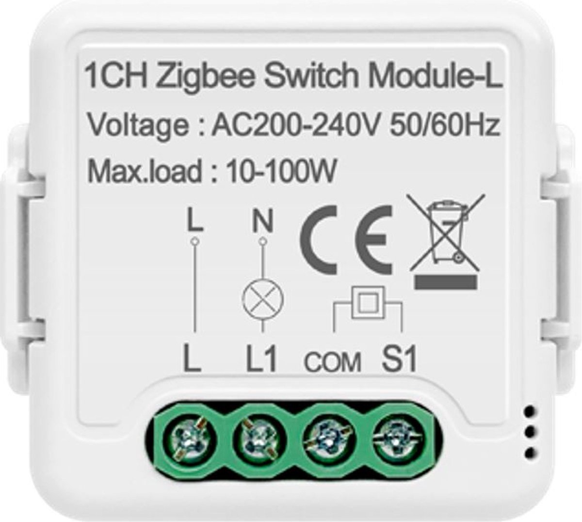 Zigbee schakelaar - Mini Switch module - 1 kanaal - Kan zonder Neutraal draad (blauw)