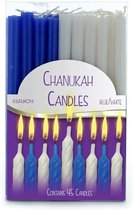 Candles Chanukah Long White & Blue