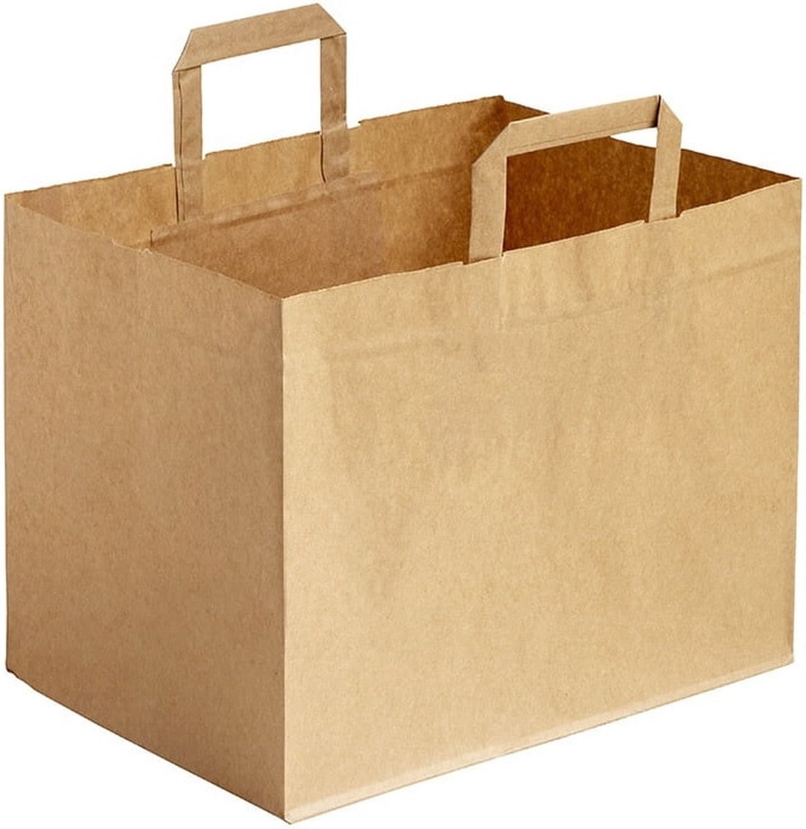 Goedkoopste Papieren Tasjes - Bruin/Kraft - 32x22x25cm - 250 st/ds.
