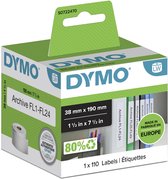 DYMO originele LabelWriter multifunctionele/LAF labels | 38 mm x 190 mm | 110 zelfklevende etiketten | voor de LabelWriter labelprinters | gemaakt in Europa