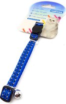 Nobleza kattenhalsband - Halsband kat veiligheidssluiting - Kittenhalsband met belletje - Reflecterend - Blauw