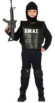 Guirca - Politie & Detective Kostuum - S.w.a.t. Agent Anti Terroristen Brigade - Jongen - blauw,zwart - 5 - 6 jaar - Carnavalskleding - Verkleedkleding