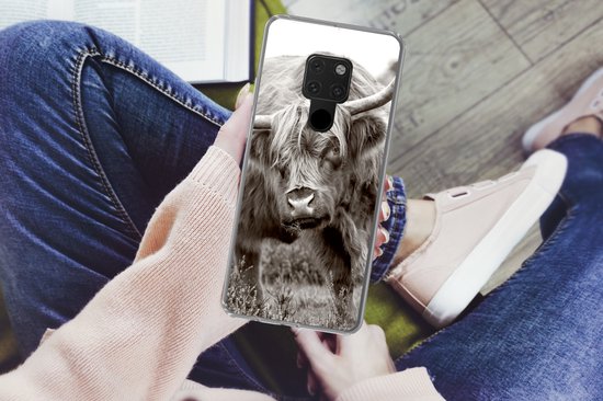 Coque Huawei P40 Lite - Highlander écossais - Zwart - Wit - Cornes - Coque de téléphone en Siliconen