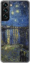 Geschikt voor Samsung Galaxy S22 hoesje - Sterrennacht boven de Orsay Parijs - Vincent Van Gogh - Siliconen Telefoonhoesje