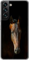 Geschikt voor Samsung Galaxy S22 hoesje - Paarden - Dieren - Bruin - Siliconen Telefoonhoesje