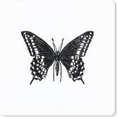 Muismat Klein - Vlinder - Dieren - Retro - Zwart wit - 20x20 cm