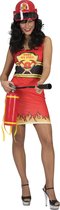 Funny Fashion - Brandweer Kostuum - Hete Brandweervrouw Nyc Kostuum - Rood - Maat 44-46 - Carnavalskleding - Verkleedkleding