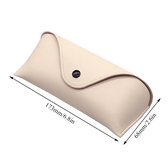 WiseGoods Luxe Brillenkoker Van Leer - Brillendoos - Brillenhoes - Brillenetui - Case Cover Bril - Brillen Hoesje - Cadeau - Beige