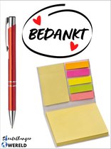 Beste manager memo set met pen inclusief kaart - Memoblokhouder met 100 blaadjes - Zelfklevend - Sticky notes - Manager cadeau - welkom cadeau - afscheid - Leuk kado voor je collega om te geven