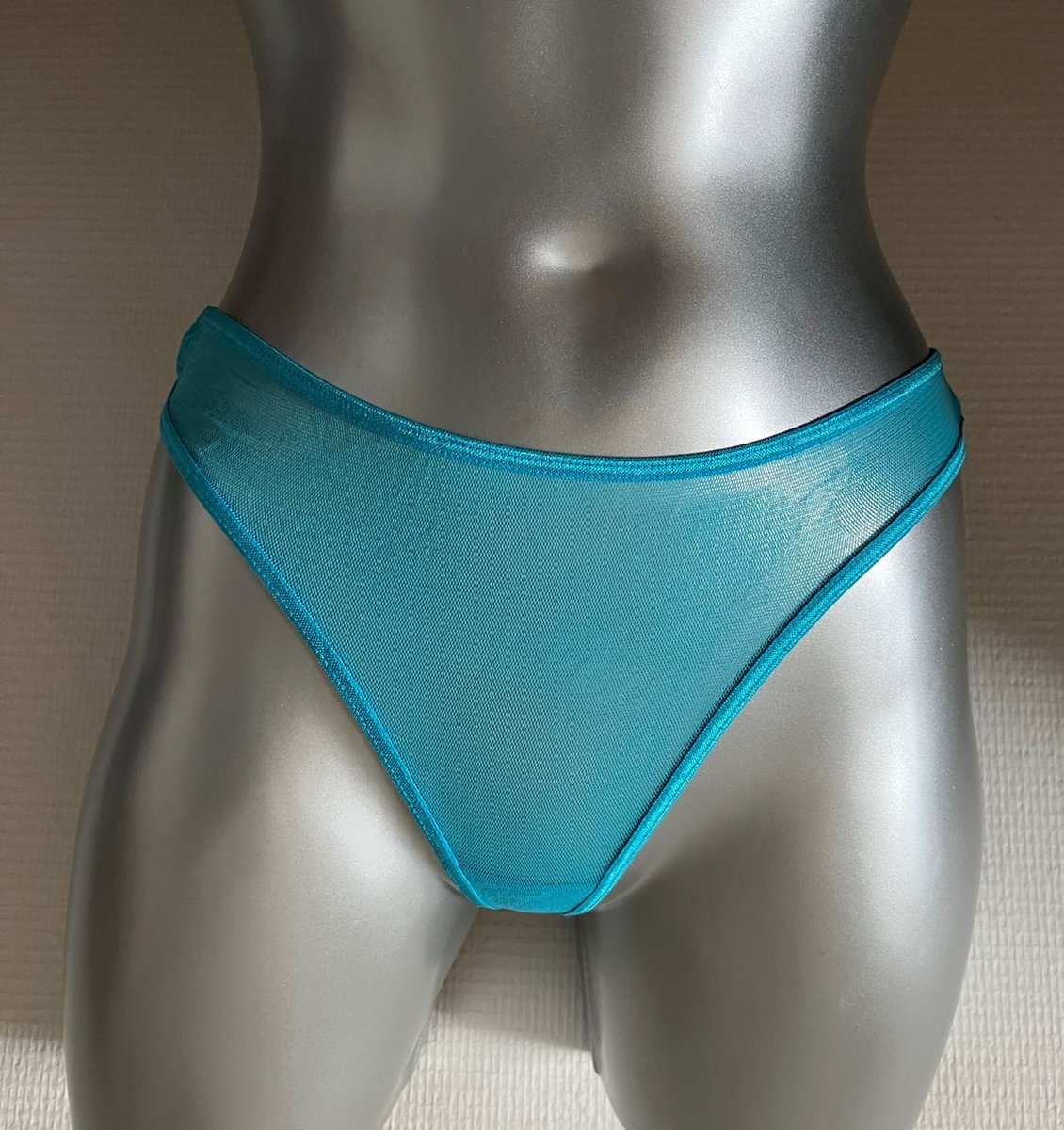 Doorzichtige String Turquoise Maat XL