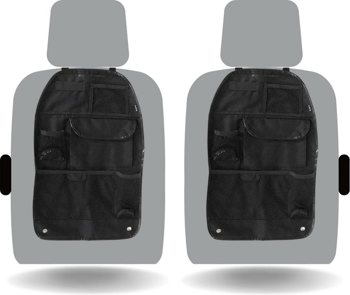 Auto organizer – stevige autostoel organizer – waterbestendig – Set van 2 - 59 X 38 cm - Zwart