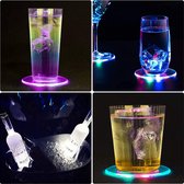 Megatopper Led Sticker - 5 x BLANC - 5 X COULEURS - sous-verre lumineux bouteille - led - bouteille lumineuse - bouteille lumineuse - éclairage en verre - décoration de table - Bar - Café