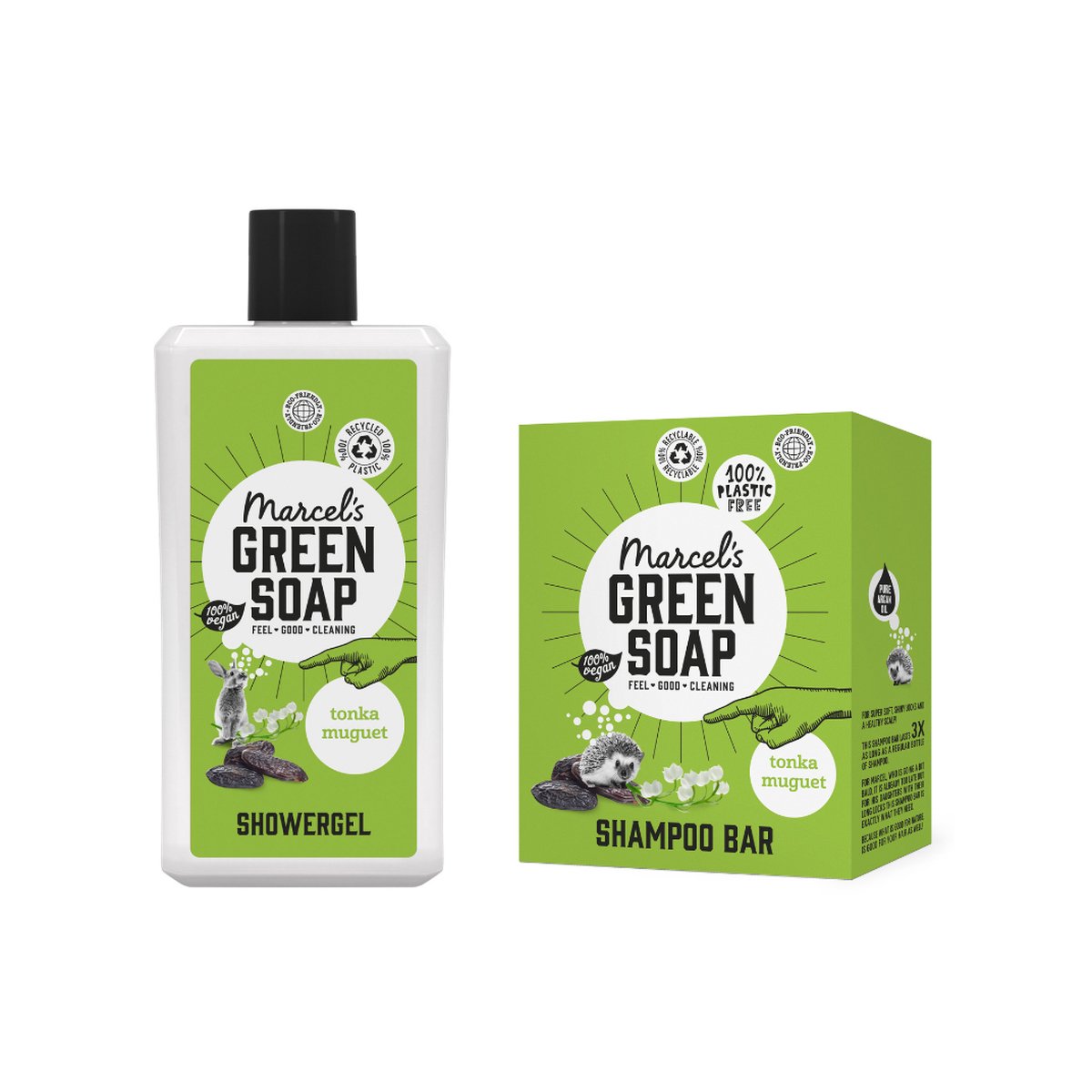 Marcels Green Soap - shower tonka & muguet - combi pakket -
