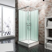 Schulte Ibiza II - cabine de douche fermée - 90x90x204 cm - profilé en aluminium - verre de sécurité transparent - set de douche - mitigeur - douchette de tête