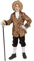 Funny Fashion - Middeleeuwen & Renaissance Kostuum - Barok Heer Amoroso - Jongen - Goud - Maat 116 - Carnavalskleding - Verkleedkleding