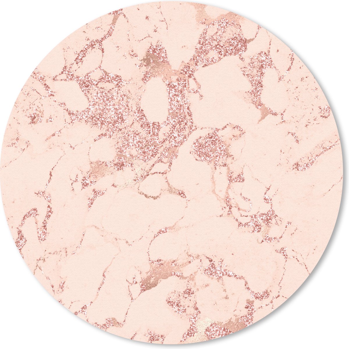 Muismat - Mousepad - Rond - Marmer - Rose goud - Patronen - Chic - 30x30 cm - Ronde muismat