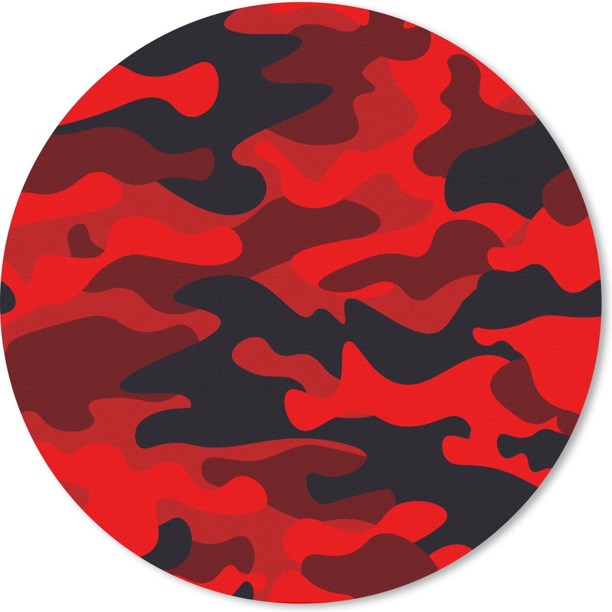 Muismat rond 30x30 cm - Mousepad Camouflage - Rood - Patronen - Ronde muismatten