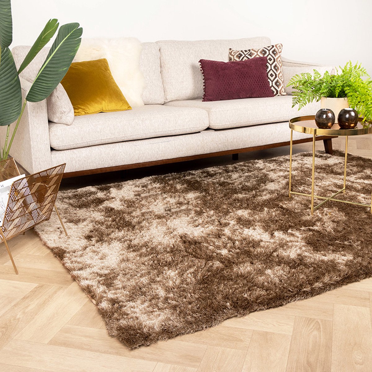 Studio Clarice Hoogpolig vloerkleed - Glorious Taupe - 140x200cm