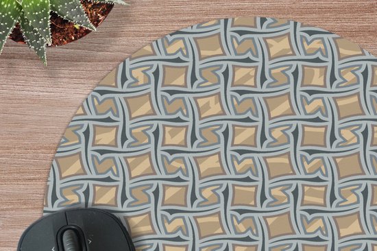 Muismat rond 30x30 cm - Mousepad Bruin - Patronen - Geometrie - Ronde muismatten