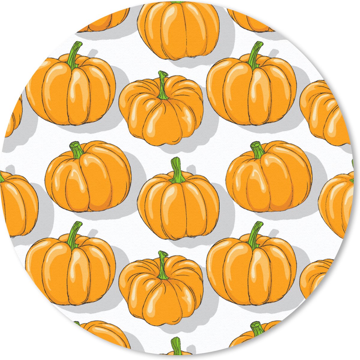 Muismat rond 50x50 cm - Mousepad Herfst - Pompoen - Patronen - Ronde muismatten