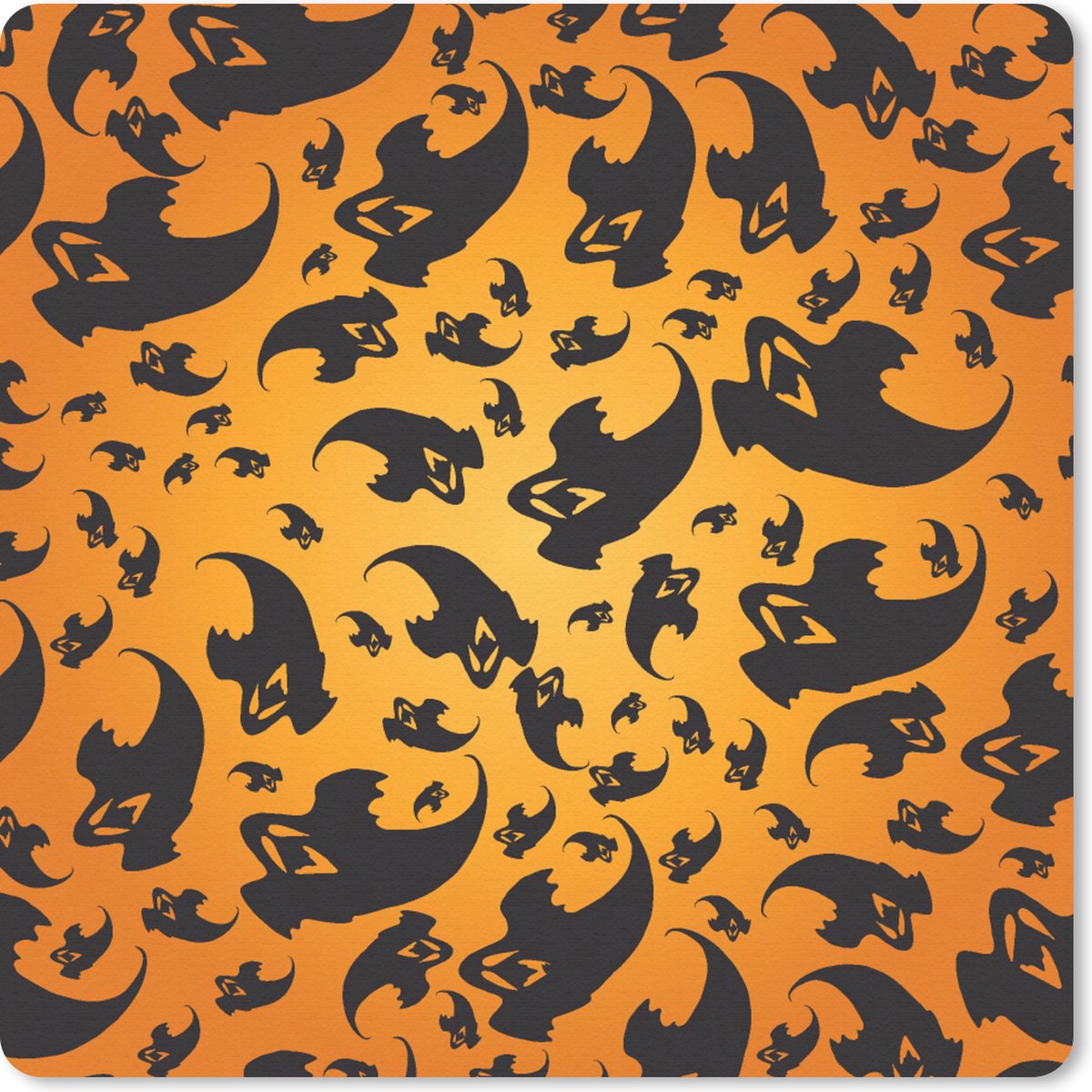 Muismat Klein - Halloween - Oranje - Patronen - 20x20 cm