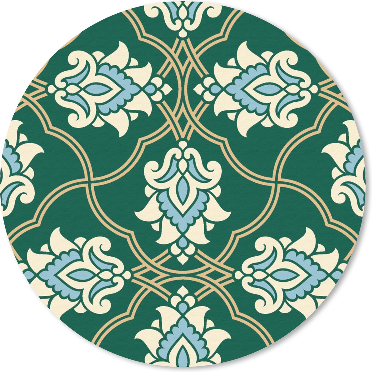Muismat rond 40x40 cm - Mousepad Bloemen - Antiek - Design - Ronde muismatten